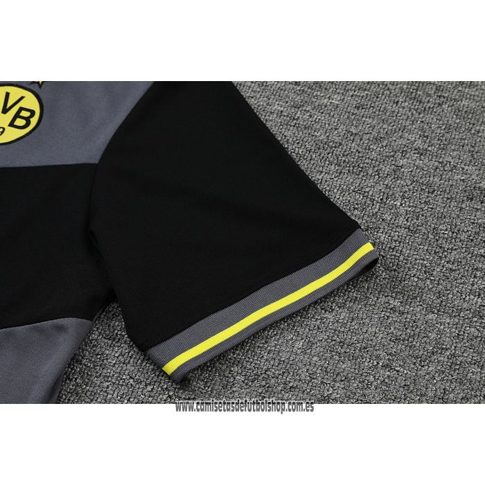 Camiseta Polo del Borussia Dortmund 22-23 Gris y Negro